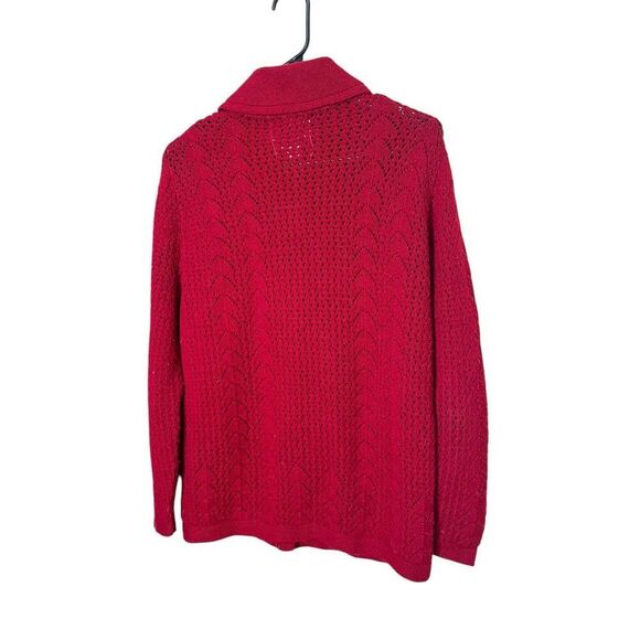Vintage Duet Creations Red Knit Cardigan Sweater Size M - Picture 6 of 6